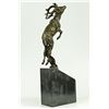Image 4 : Male Deer Stag Buck Jumping Bronze Sculpture Wild Life on Mrable Base Statue