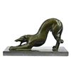 Image 1 : Greyhound Racing Dog Lost Wax Hot Cast Bronze sculpture on Marble base