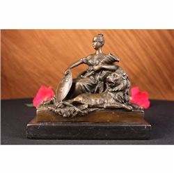 Opulent Bronze Statue of Royal Woman Figurine