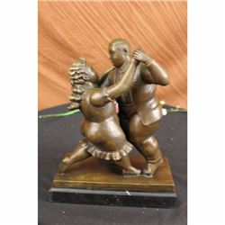 Dancing Couple Bronze Sculpture on Marble Base Statue