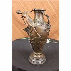 Art Nouveau Vase Bronze Sculpture