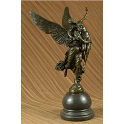 Greek Mythology Carrier Angel Carrying Nude Female Bronze Sculpture