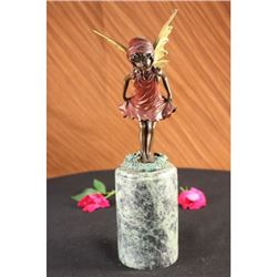 Art Deco Angel Fairy Red Patina Book Statue