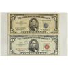 Image 1 : 1953-A $5 SILVER CERTIFICATE & 1963 $5 US NOTE