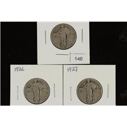 1925,26 & 27 STANDING LIBERTY QUARTERS