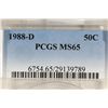 Image 3 : 1988-D KENNEDY HALF DOLLAR PCGS MS65