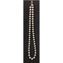 Navajo Sterling Silver Bead Necklace
