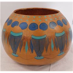 Painted Native American Gourd