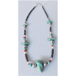 Heishi Necklace w/Stone