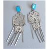 Image 1 : Sterling Silver & Turquoise Earrings