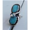 Image 2 : E. Calavaza Snake Effigy Silver & Turquoise Ring