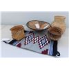 Image 1 : Navajo Rug & 5 Southwest Baskets