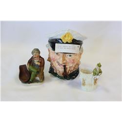 VINTAGE TOBACCO JAR BISQUE PIPE REST AND MATCH HOLDER