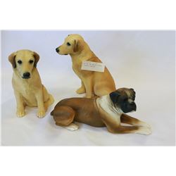 BOXER AND TWO LABS DOG FIGURES BY PHOENIX CREATIONS