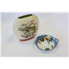 Image 1 : NORITAKI MORIMURA LUSTRE DISH AND SATSUMA OVAL VASE