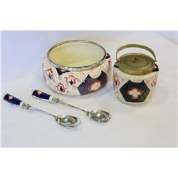 BISCUIT BARREL AND SERVING BOWL SET