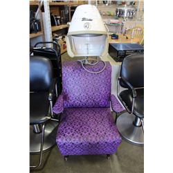 PURPLE AND BLACK BEVEDERE HAIR DRIER CHAIR