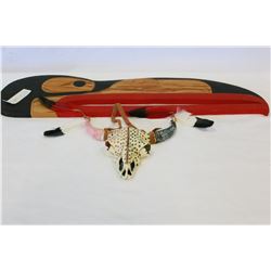 RAVEN' CARVING BY TYRONE JOSEPH + SKULL ORNAMENT