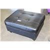 Image 1 : BLACK LEATHER STORAGE OTTOMAN