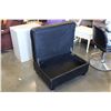 Image 2 : BLACK LEATHER STORAGE OTTOMAN