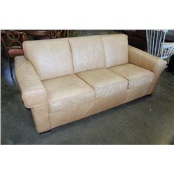 TAN LEATHER SKLAR PEPPLAR SOFA