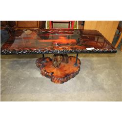 BURLED COFFEE TABLE