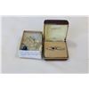 Image 1 : BLUE STONE AND RHINESTONE PENDANT AND PIN AND TWO LADIES RINGS