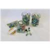 Image 1 : LOT OF JARS OF MARBLES AND COBS