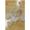 Image 1 : FOUR CRYSTAL PAPER WEIGHTS AND LIDDED KEEPERS