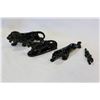 Image 1 : 9" BLACK LION AND THREE BLACK PANTHERS MADE IN JAPAN