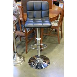 BLACK LEATHER GAS LIFT BARS STOOL