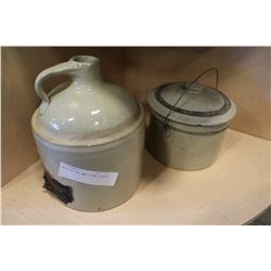 MEDALTA JUG AND LIDDED CROCK