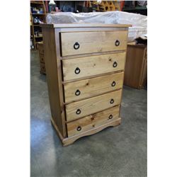 PINE 5-DRAWER HIGHBOY DRESSER