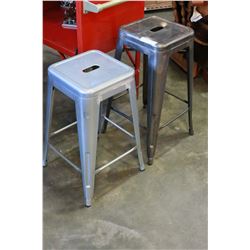 PAIR OF STAINLESS BAR STOOLS