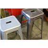 Image 2 : PAIR OF STAINLESS BAR STOOLS