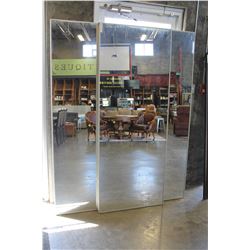 THREE LARGE SILVER FRAMED MIRRORS