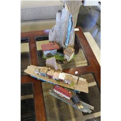 THREE PIECES OF DRIFTWOOD ART