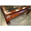 Image 2 : LARGE SQUARE WITH GLASS INSERTS COFFEE TABLE