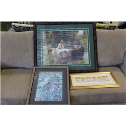THREE VARIOUS FRAMED PICTURES