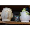 Image 2 : SHELF LOT OF PIGGY BANKS EASTERN STONE URN ETC
