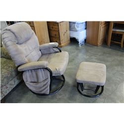 MICROFIBRE ROCKER WITH OTTOMAN