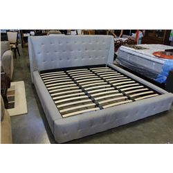 BRAND NEW KINGSIZE GREY FABRIC BED FRAME