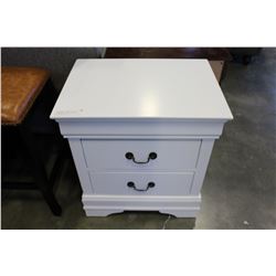 FLOOR MODEL HOME ELEGANCE 2-DRAWER WHITE NIGHTSTAND