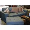 Image 1 : AS NEW FLOOR MODEL HOME ELEGANCE MODERN GREY FABRIC WITH OTTOMAN RETAIL $1299
