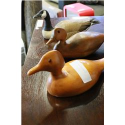 THREE SIGNED DUCK DECOYS