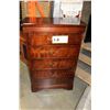 Image 1 : FLOOR MODEL MAHOGANY FINISH HOME ELEGANCE 5 DRAWEER CHEST RETAIL $699