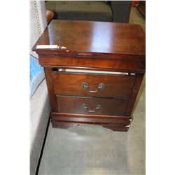 PAIR OF FLOOR MODEL HOME ELEGANCE 2-DRAWER MAHOGANY FINISH NIGHTSTANDS RETAIL $199 EACH