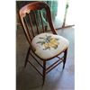 Image 1 : VINTAGE MAPLE CHAIR WITH NEEDLEWORK SEAT