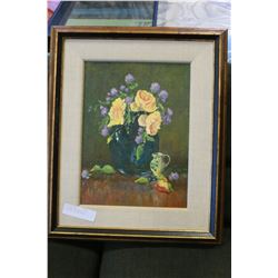 ORIGIANL PAINTING BY OTTO JEGODKTA 'YELLOW ROSES'