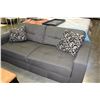 Image 2 : AS NEW FLOOR MODEL HOME ELEGANCE MODERN GREY FABRIC SOFA RETAIL $999